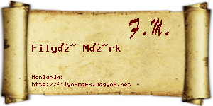 Filyó Márk névjegykártya